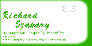 richard szapary business card